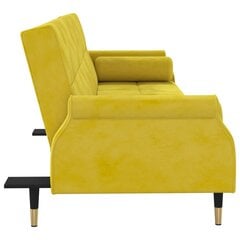 Sofa-lova su pagalvėlėmis vidaXL, geltona цена и информация | Диваны | pigu.lt