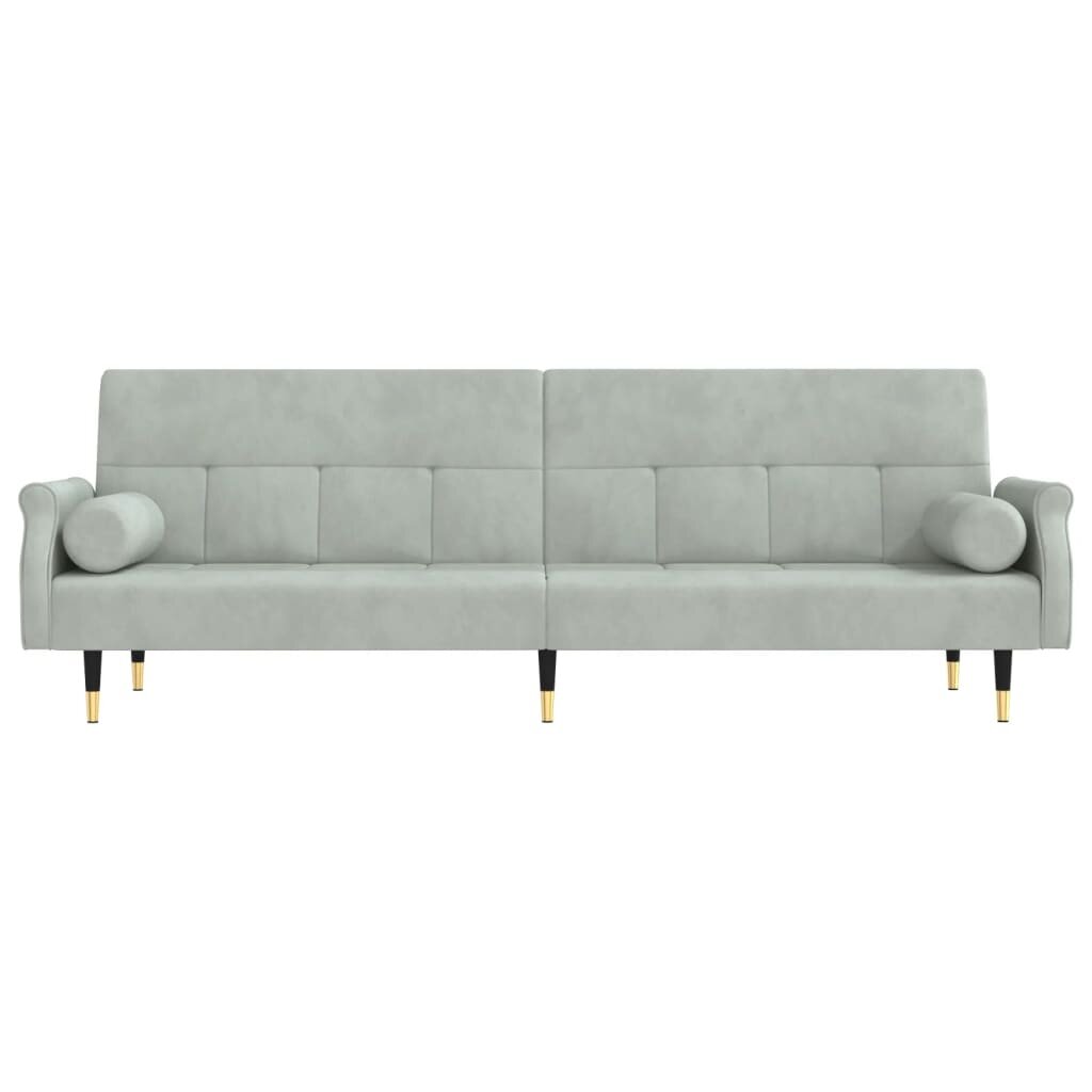 Sofa-lova su pagalvėlėmis vidaXL, pilka kaina ir informacija | Sofos | pigu.lt