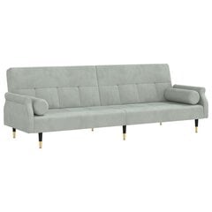 Sofa-lova su pagalvėlėmis vidaXL, pilka цена и информация | Диваны | pigu.lt