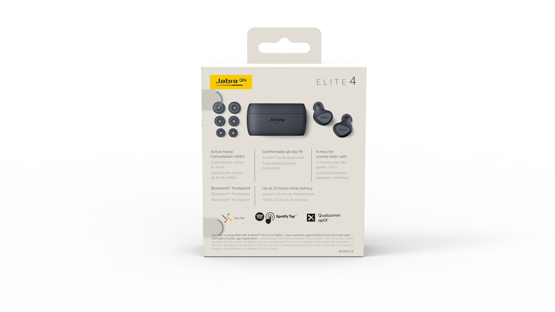 Jabra Elite 4 Dark Grey 100-99183000-99 kaina ir informacija | Ausinės | pigu.lt