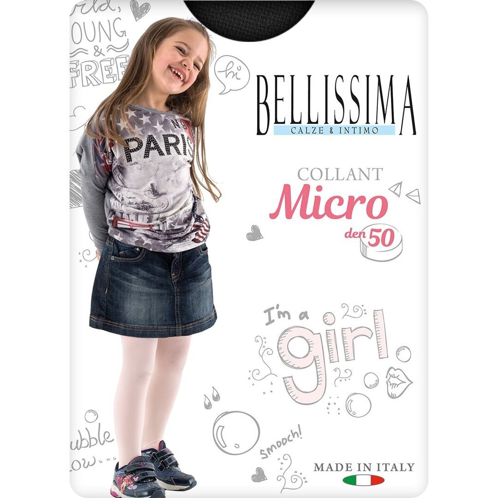 Pėdkelnės mergaitėms Micro, juodos, 50 DEN kaina ir informacija | Kojinės, pėdkelnės mergaitėms | pigu.lt