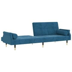 Sofa-lova su pagalvėlėmis vidaXL, mėlyna цена и информация | Диваны | pigu.lt