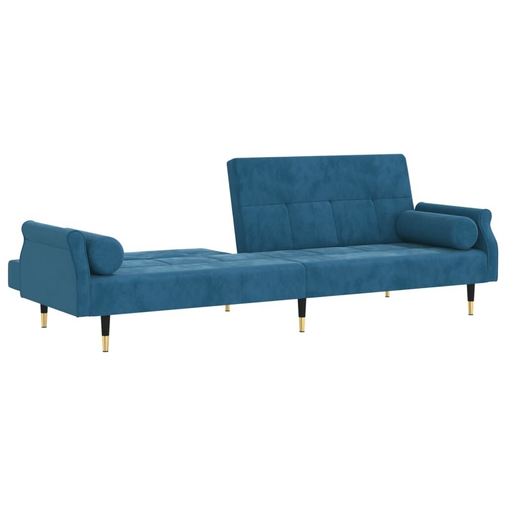Sofa-lova su pagalvėlėmis vidaXL, mėlyna kaina ir informacija | Sofos | pigu.lt