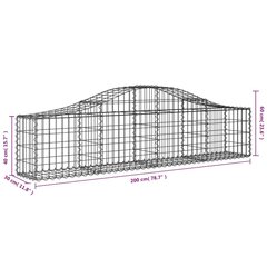 Gabiono krepšiai vidaXL, 200x30x40/60 cm kaina ir informacija | Tvoros ir jų priedai | pigu.lt