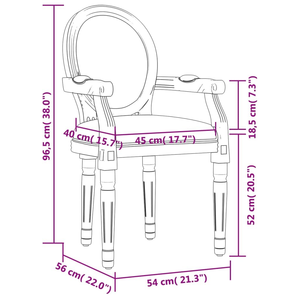 Valgomojo kėdė vidaXL, pilka kaina ir informacija | Virtuvės ir valgomojo kėdės | pigu.lt