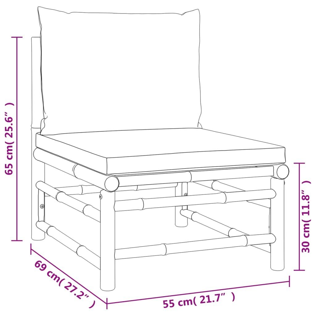 Lauko sofa vidaXL, ruda kaina ir informacija | Lauko kėdės, foteliai, pufai | pigu.lt