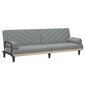 vidaXL Sofa-lova su porankiais, šviesiai pilkos spalvos, audinys kaina ir informacija | Sofos | pigu.lt