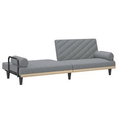 vidaXL Sofa-lova su porankiais, šviesiai pilkos spalvos, audinys цена и информация | Диваны | pigu.lt
