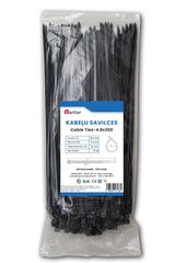 Натяжители троса (черные) - 4,8х300 цена и информация | Крепежные изделия | pigu.lt