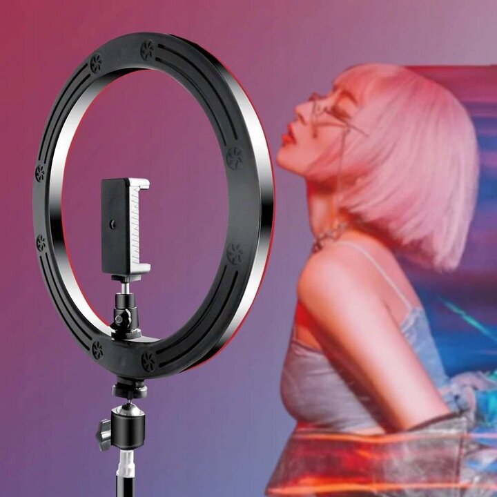 Žiedinė lempa DexXer RGB kaina ir informacija | Fotografijos apšvietimo įranga | pigu.lt