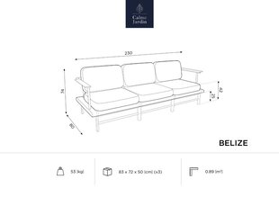 Lauko sofa Calme Jardin Belize, pilka kaina ir informacija | Lauko kėdės, foteliai, pufai | pigu.lt