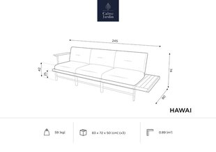 Lauko sofa Calme Jardin Hawai, pilka kaina ir informacija | Lauko kėdės, foteliai, pufai | pigu.lt