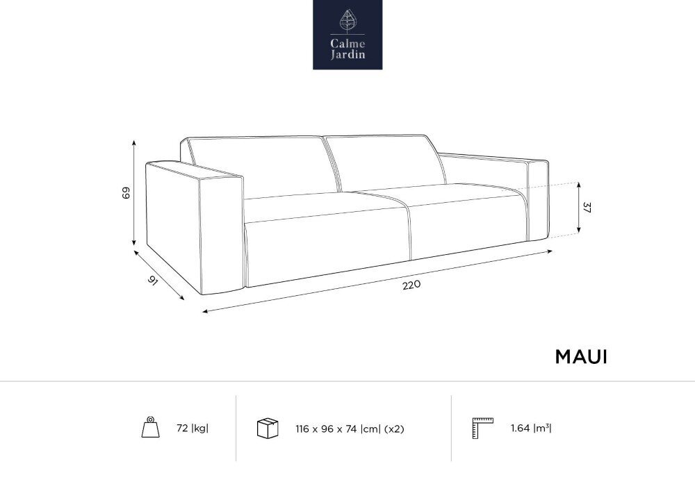 Lauko sofa Calme Jardin Maui, smėlio spalvos kaina ir informacija | Lauko kėdės, foteliai, pufai | pigu.lt