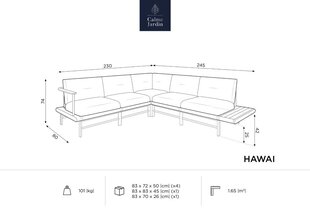 Kampinė lauko sofa Calme Jardin Hawai, ruda kaina ir informacija | Lauko kėdės, foteliai, pufai | pigu.lt