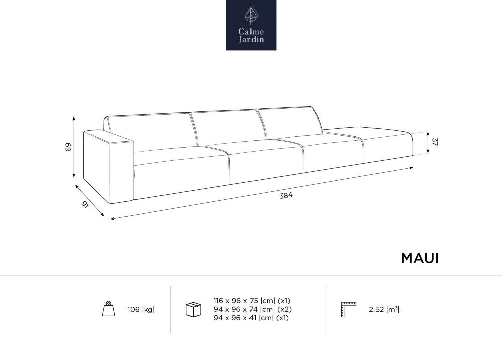 Modulinė lauko sofa Calme Jardin Maui, smėlio spalvos kaina ir informacija | Lauko kėdės, foteliai, pufai | pigu.lt