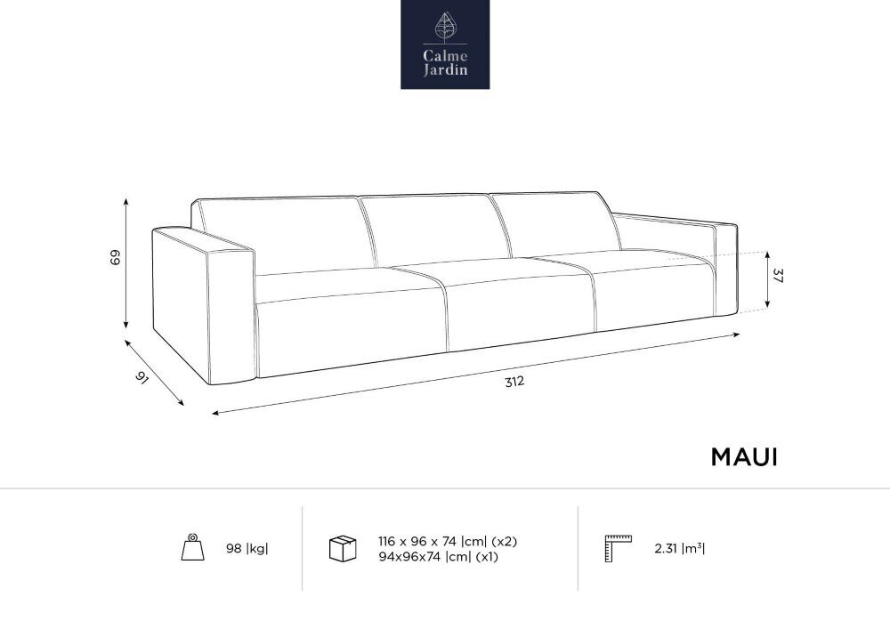 Lauko sofa Calme Jardin Maui, smėlio spalvos цена и информация | Lauko kėdės, foteliai, pufai | pigu.lt