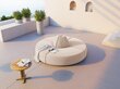 Apvali lauko sofa Calme Jardin Maui, smėlio spalvos kaina ir informacija | Lauko kėdės, foteliai, pufai | pigu.lt