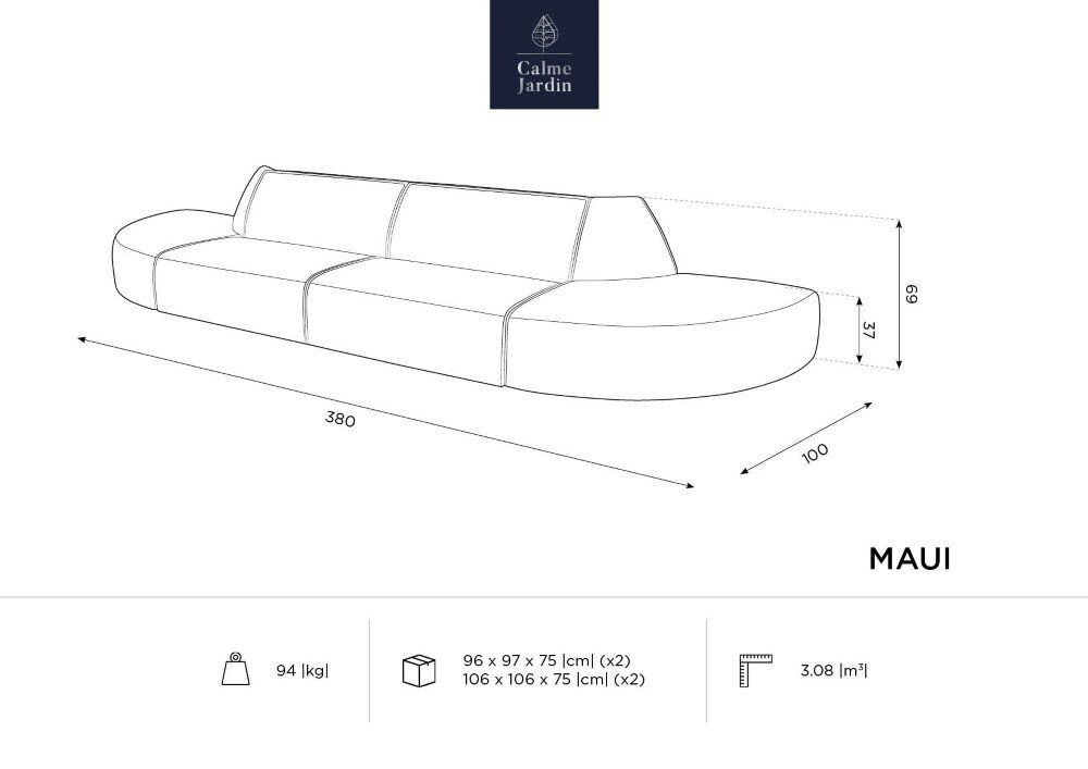 Lauko sofa Calme Jardin Maui, balta kaina ir informacija | Lauko kėdės, foteliai, pufai | pigu.lt