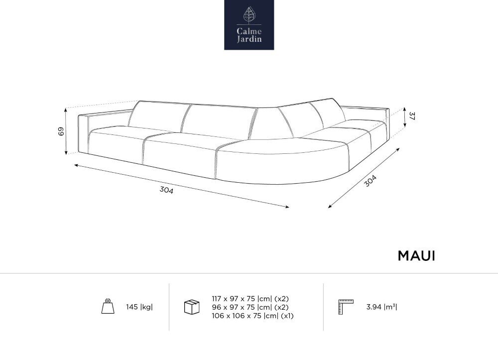 Lauko sofa Calme Jardin Maui, smėlio spalvos kaina ir informacija | Lauko kėdės, foteliai, pufai | pigu.lt