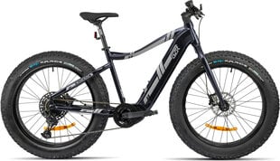 Электровелосипед GZR Black Raw 2023 26" Electric Fatbike 17", черный цвет цена и информация | Электровелосипеды | pigu.lt