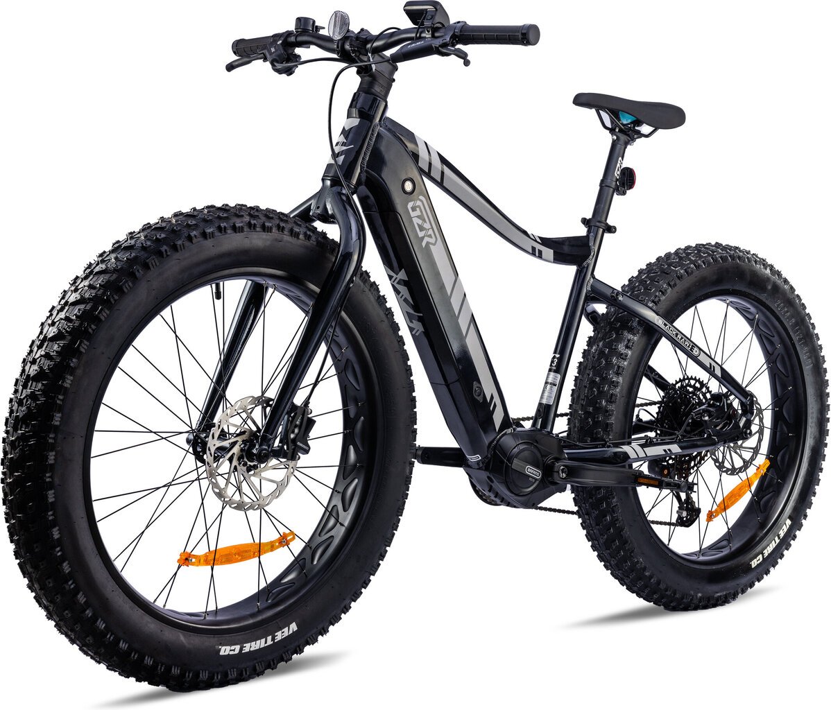 Elektrinis dviratis GZR Black Raw 2023 26" Electric Fatbike 17", juodas kaina ir informacija | Elektriniai dviračiai | pigu.lt