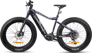 Elektrinis dviratis GZR Black Raw 2023 26" Electric Fatbike 19", juodas kaina ir informacija | Elektriniai dviračiai | pigu.lt