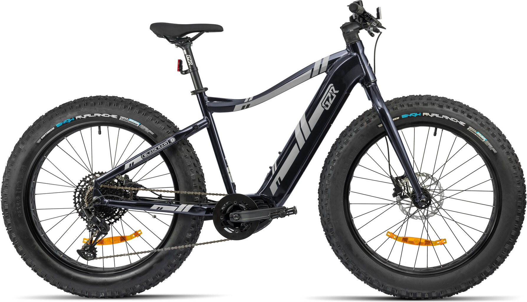 Elektrinis dviratis GZR Black Raw 2023 26" Electric Fatbike 19", juodas kaina ir informacija | Elektriniai dviračiai | pigu.lt