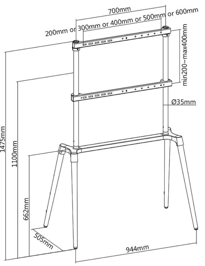 Mozi FS-5 55-75” kaina ir informacija | Televizorių laikikliai, tvirtinimai | pigu.lt