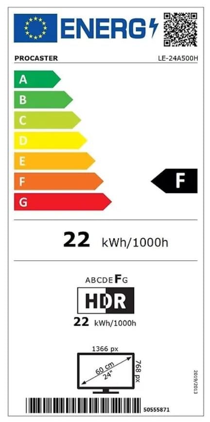 ProCaster LE-24A500H kaina ir informacija | Televizoriai | pigu.lt