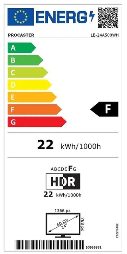 ProCaster LE-24A500WH kaina ir informacija | Televizoriai | pigu.lt