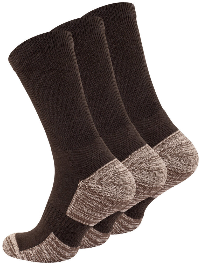 Unisex žygio kojinės su šukuotine medvilne Stark Soul 2103, rudos, 3 poros kaina ir informacija | Vyriškos kojinės | pigu.lt