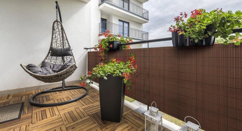 Balkono/terasos apsauga nuo saulės - užuovėja Plast PVC 1,6 x 5 m, Ruda цена и информация | Skėčiai, markizės, stovai | pigu.lt