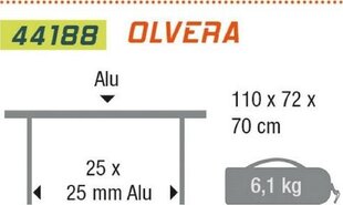 Складной стол Olvera, 110х72 см, туристический, ТМ High Peak цена и информация | Туристическая мебель | pigu.lt