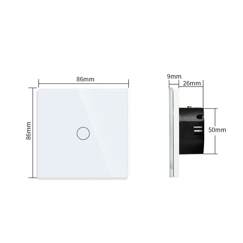 WiFi vienpolis sensorinis jungiklis, baltas 600W цена и информация | Elektros jungikliai, rozetės | pigu.lt