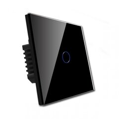 WiFi однополюсный сенсорный переключатель, черный 600 Вт; цена и информация | Выключатели, розетки | pigu.lt