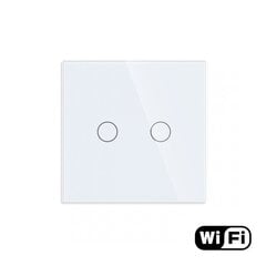 WiFi двухполюсный сенсорный переключатель, белый 600 Вт; цена и информация | Выключатели, розетки | pigu.lt