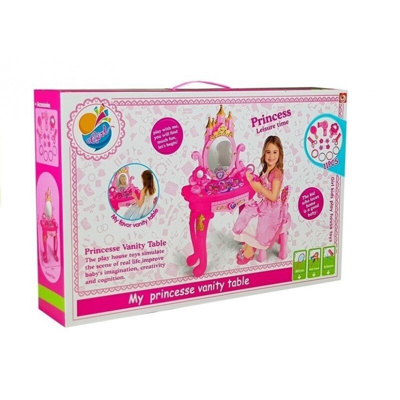 Žaislinis kosmetinis staliukas su kede ir aksesuarais цена и информация | Žaislai mergaitėms | pigu.lt