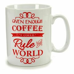 Кружка Mug Coffee Фарфор Красный Белый 500 ml 24 штук цена и информация | Стаканы, фужеры, кувшины | pigu.lt