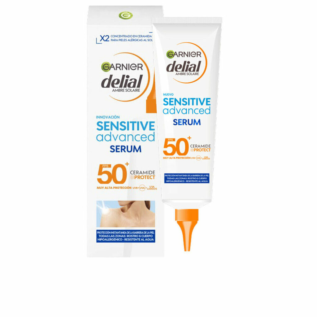 Apsauginis serumas kūnui Garnier Delial Sensitive Advanced SPF50+, 125 ml цена и информация | Kremai nuo saulės | pigu.lt