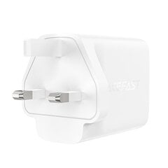 Acefast charger GaN 65W 3 ports (1xUSB, 2xUSB C PD) UK plug white (A44) цена и информация | Зарядные устройства для телефонов | pigu.lt