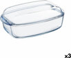 Pyrex Classic kepimo indas su dangčiu, 38 x 22 x 11 cm, 3 vnt kaina ir informacija | Kepimo indai, popierius, formos | pigu.lt