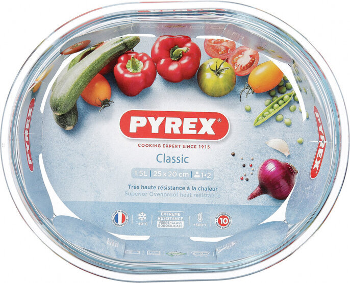 Pyrex Classic kepimo indas, 25 x 20 x 6 cm, 6 vnt kaina ir informacija | Kepimo indai, popierius, formos | pigu.lt