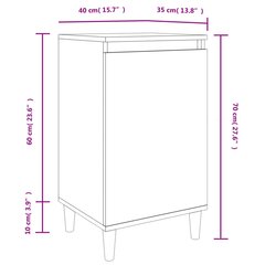 vidaXL Naktinė spintelė, juodos spalvos, 40x35x70cm, apdirbta mediena kaina ir informacija | Spintelės prie lovos | pigu.lt