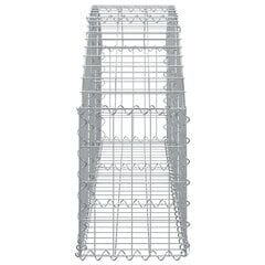 Išlenktas gabiono krepšys vidaXL 150x30x40/60cm kaina ir informacija | Tvoros ir jų priedai | pigu.lt