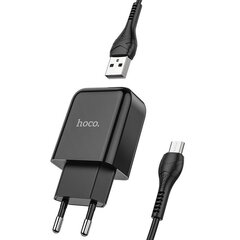 Hoco зарядное устройство для путешествий USB + kabelis Micro 2.1A N2 Vigour черный цена и информация | Зарядные устройства для телефонов | pigu.lt