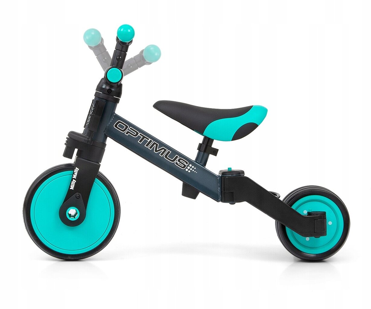 Balansinis dviratukas Milly Mally Optimus 18", juodas/mėlynas цена и информация | Balansiniai dviratukai | pigu.lt