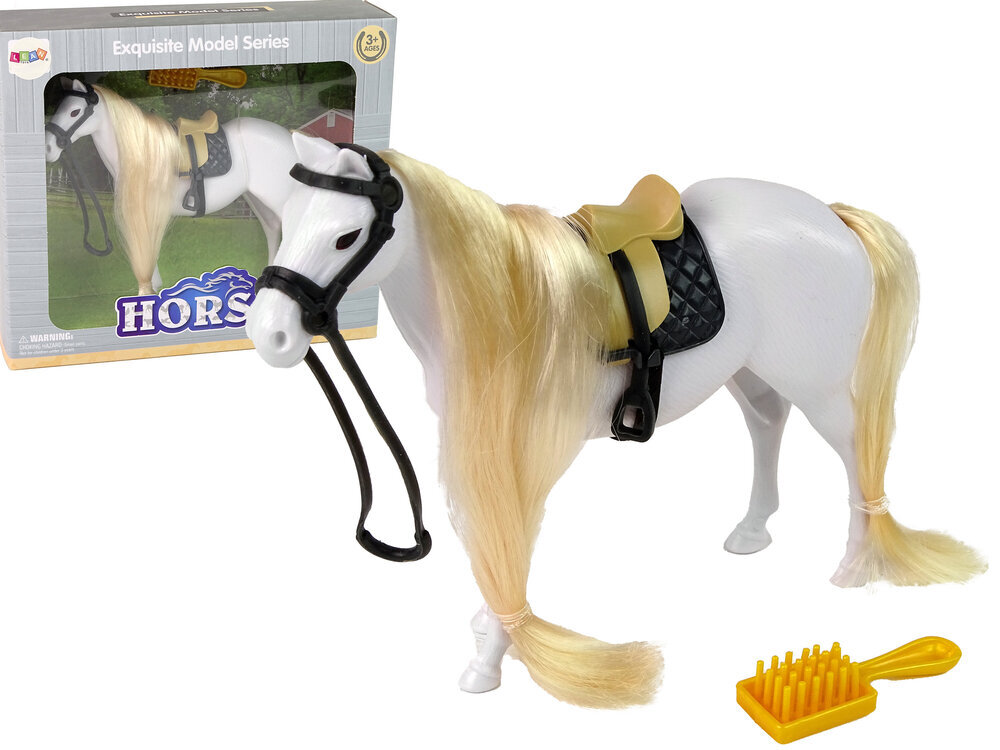 Žirgo figūrėlė Lean Toys, balta цена и информация | Žaislai mergaitėms | pigu.lt