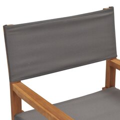 2-jų sulankstomų kėdžių komplektas vidaXL, pilkas kaina ir informacija | Lauko kėdės, foteliai, pufai | pigu.lt