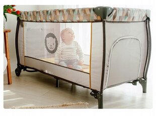 Kelioninė lovelė Lionelo Sven Plus, 65x125 cm, pilka цена и информация | Детские кроватки | pigu.lt