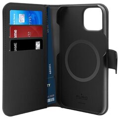 Puro Wallet Detachable iPhone 14 Pro 6,1" 2w1 MagSafe czarne|black PUIPC14P61BKMAG1BLK цена и информация | Чехлы для телефонов | pigu.lt